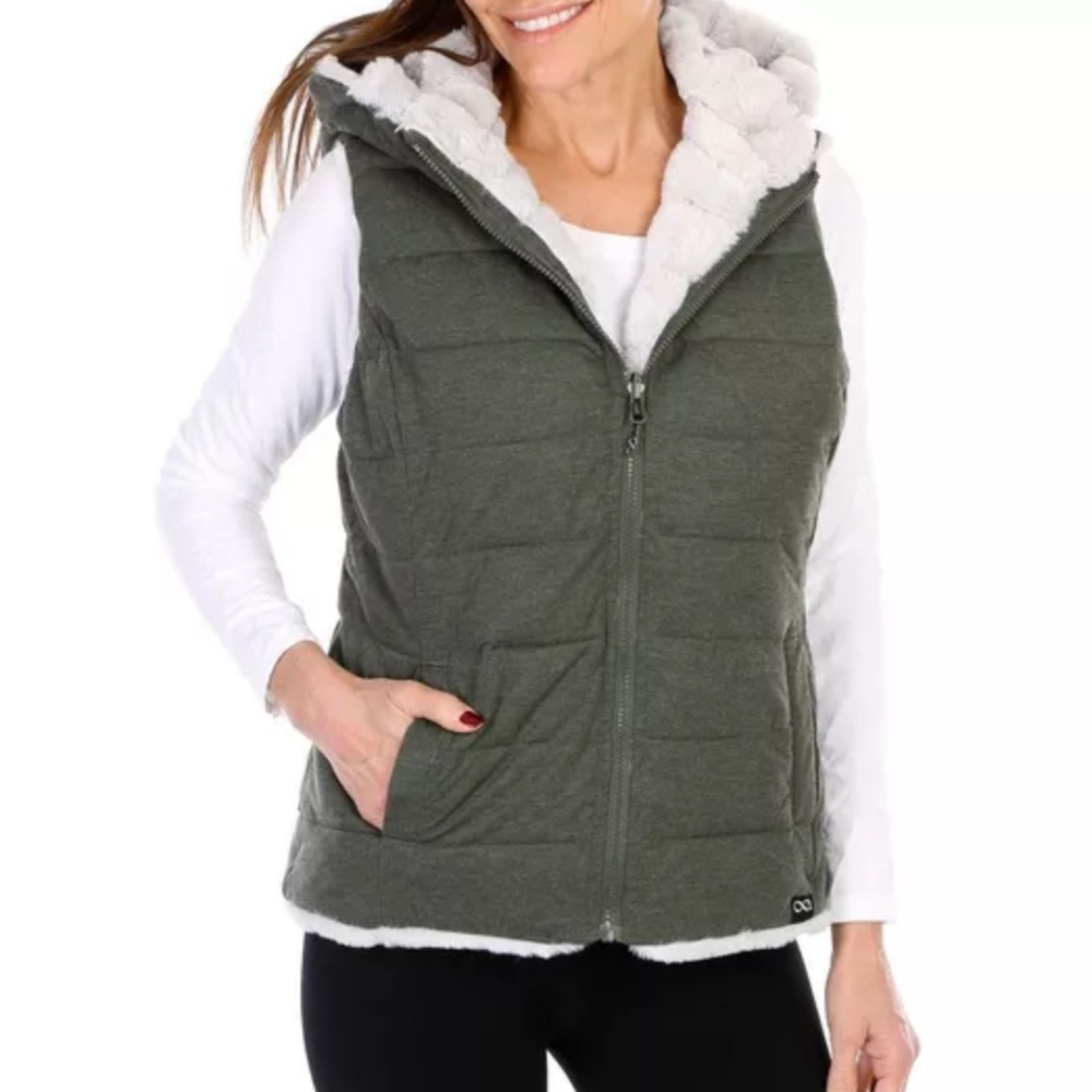 Be Boundless Women's Reversible Hooded Vest NWOT